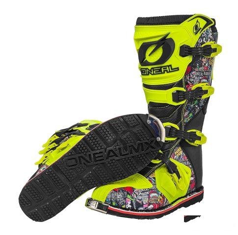 Мотоботы кроссовые Oneal rider Boot Crank желтые