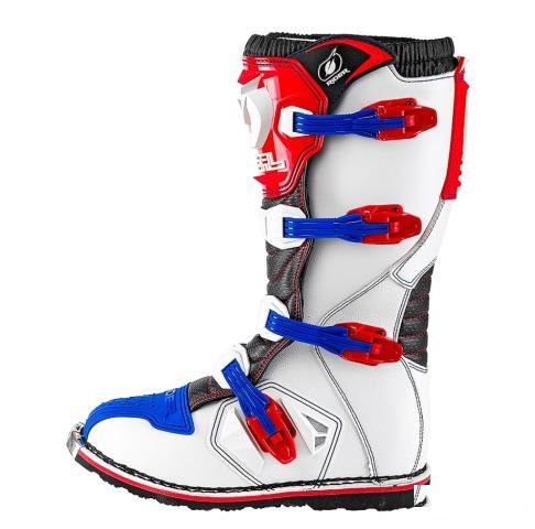 Мотоботы кроссовые Oneal rider Boot бело-сине-крас