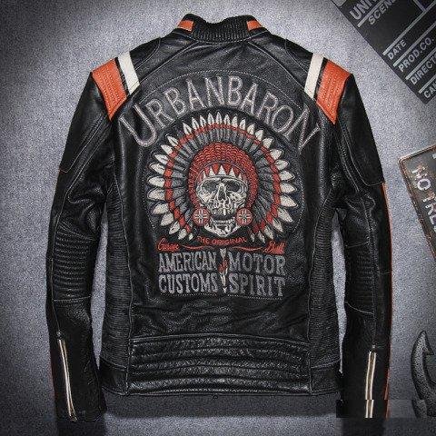 Мотокуртка кожаная Urban Baron 3 байкерская куртка