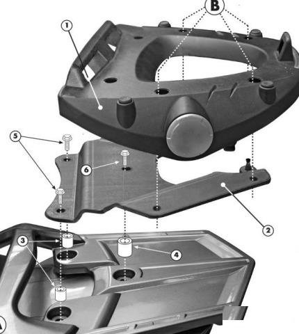 Крепления центрального кофра Kappa Monolock K228M