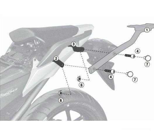 Крепеж центрального кофра Honda NC700 / NC750