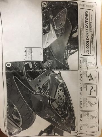 Kawasaki Z750 / Z1000 адаптер для кофров T265KIT