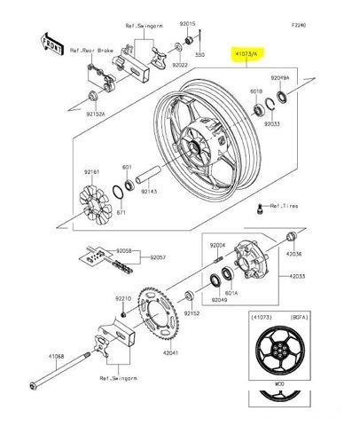 Диск колеса Kawasaki Ninja 300 Z300 2015-2018