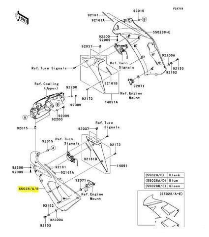 Боковой левый пластик Kawasaki ER6F