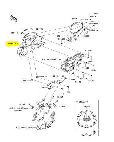 Пластик передний Kawasaki Z750 2007-2012