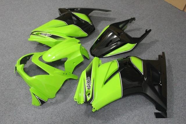 Комплект пластика Kawasaki Ninja 250R Зелено-Чёрны