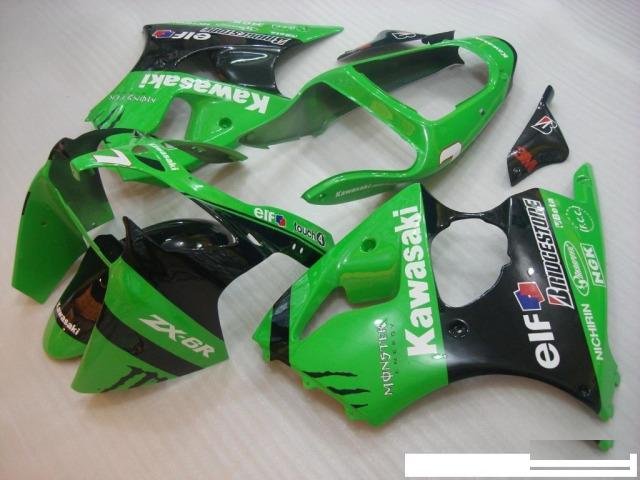 Комплект пластика Kawasaki ZX-6R 00-02 Зеленый