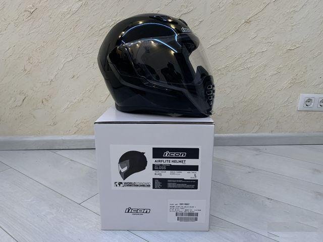 Мотошлем интеграл icon Airflite Gloss Черный