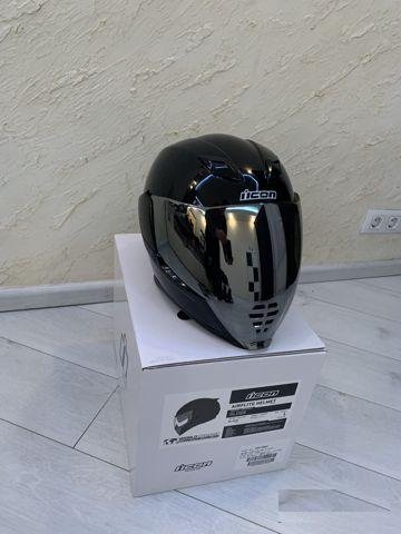 Мотошлем интеграл icon Airflite Gloss Черный