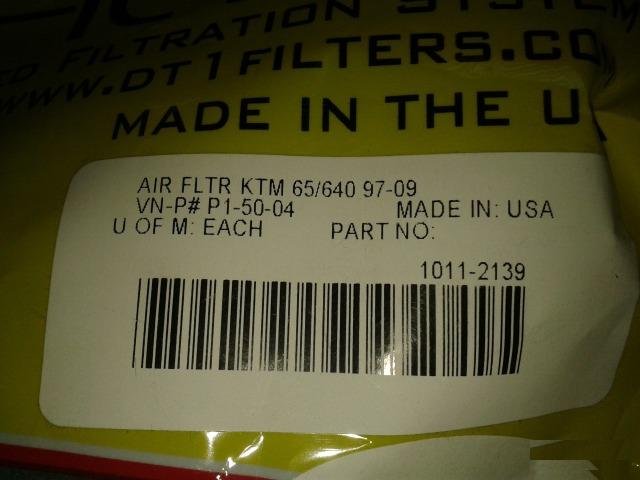 Фильтр воздушный ктм 65/640 97-09