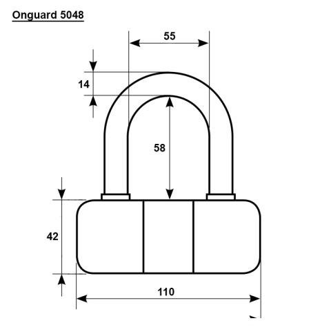 Замок Onguard 5048 для противоугонной цепи 10-20мм