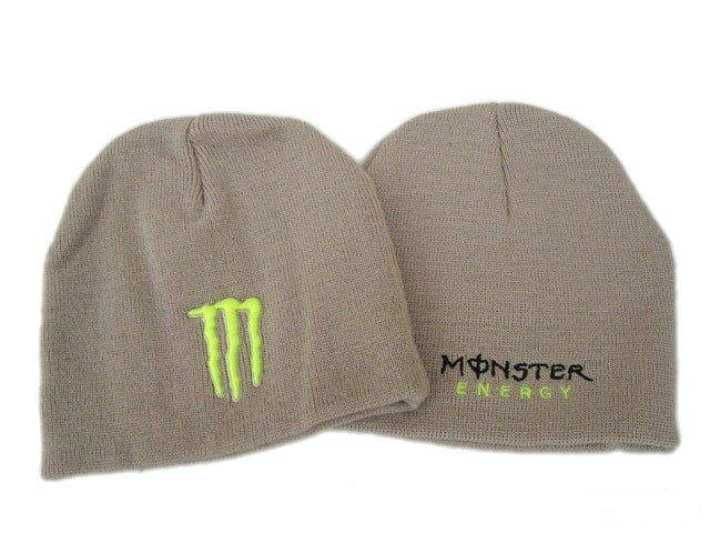 Шапка Monster Energy бежевого цвета