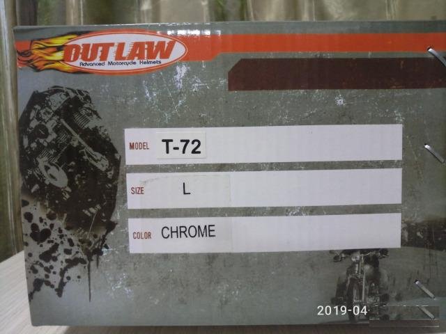 Шлем-каска мотоциклетный outlaw T-72 хром