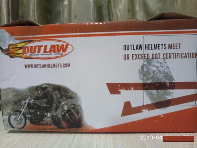Шлем-каска мотоциклетный outlaw T-72 хром