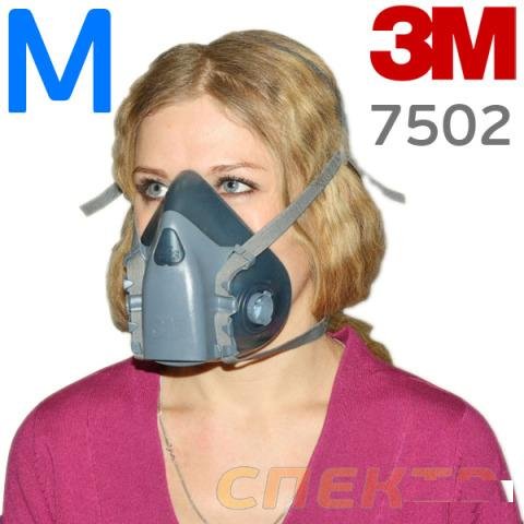 Полумаска 3M 7502 силиконовая (M) без патронов