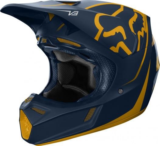 Мотошлем Fox V3 Kila Helmet Navy/Yellow