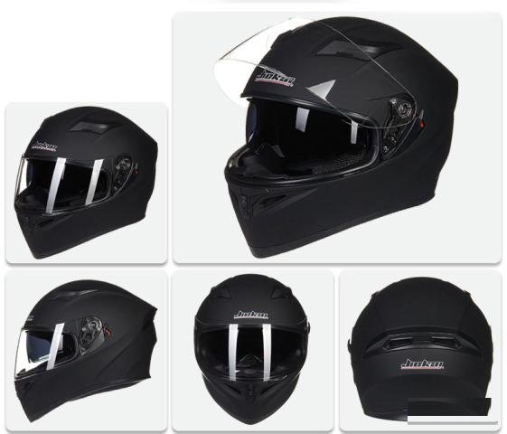 Мотошлем JK SX09 интеграл (шлем) с очками, черный