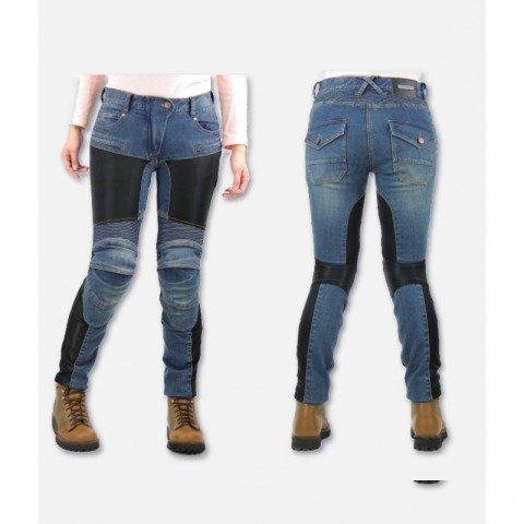 Мото джинсы женские синие PK-719 Indigo