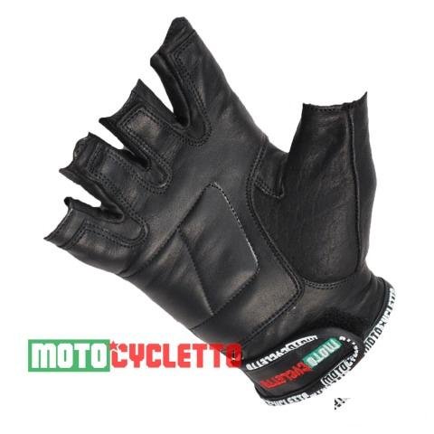 Перчатки без пальцев half-finger black, кожа