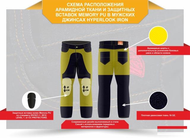 Мотоджинсы Hyperlook Irone Bone