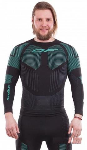 Термофутболка DF 3dthermo green с длинным рукавом