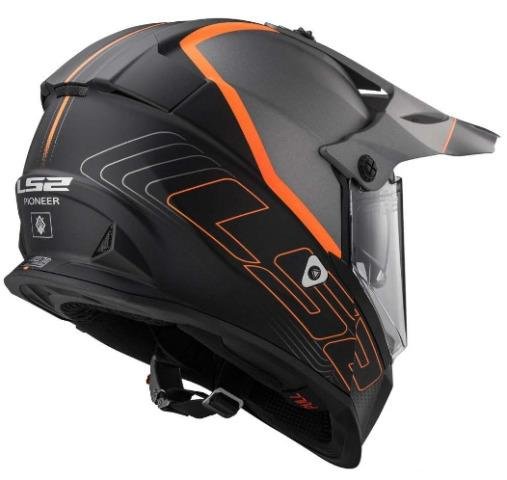 Эндуро Шлем LS2 MX436 Pioneer черно-оранжев мат