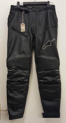 Alpinestars Black Мотоштаны кожаные с защитой