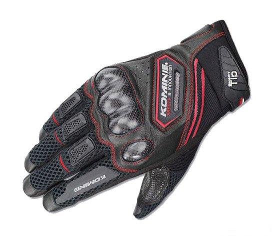 Мотоперчатки Komine GK-167, чёрно-красные, L M XL
