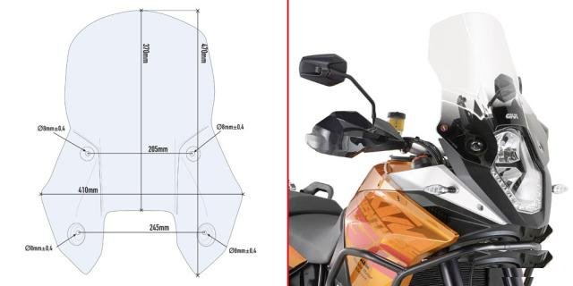 Стекло ветровое KTM 1050 / 1090 / 1190 Adventure