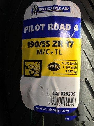 Michelin Pilot Road 4 190/55 ZR17 75W (новая)