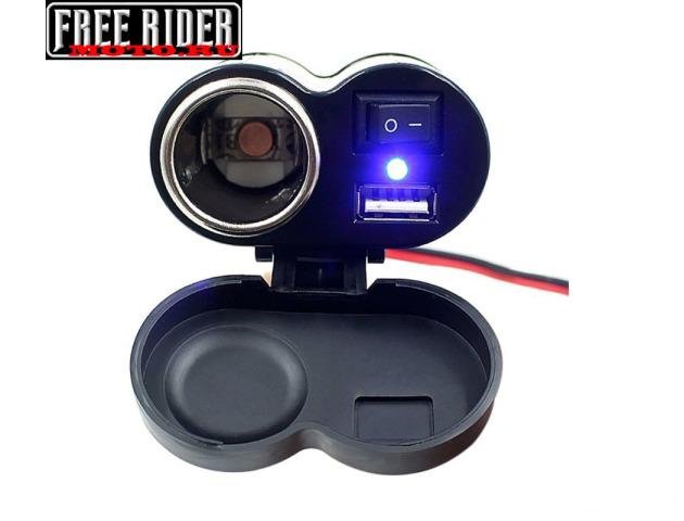 Прикуриватель на руль мотоцикла с Usb зарядкой