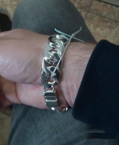 Серебряная браслет, панцирный, 96,2 грм, 22,0 см
