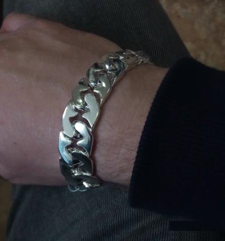 Серебряная браслет, панцирный, 95,9 грм, 21,0 см