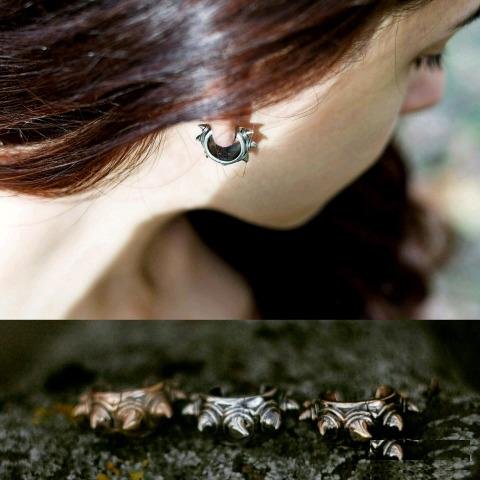 Мужская серьга WarCraft Хвост Дракона. Earring