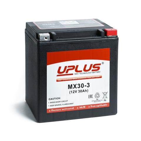 Мото аккумулятор uplus MX30-3 (YIX30L-BS)