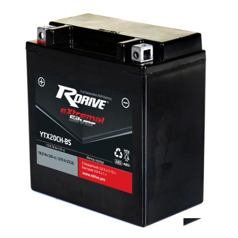 Аккумулятор мото RDrive Silver AGM YTX20CH-BS