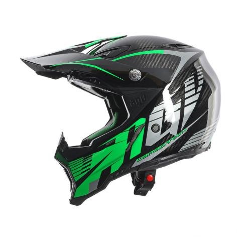 Шлем AGV «AX-8 carbon» carbotech green/grey