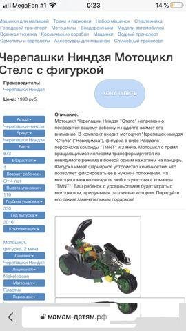 Ниндзя черепашка Рафаэль и мотоцикл Стелс