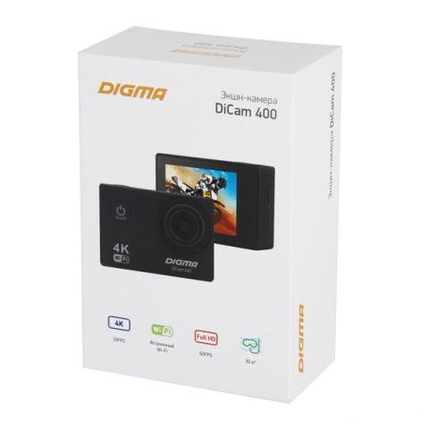 Видеокамера экшн 4K Digma DiCam 400 цвет черный