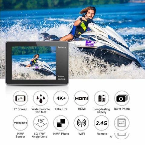 Экшн камера Eken H8R Plus 4K с пультом
