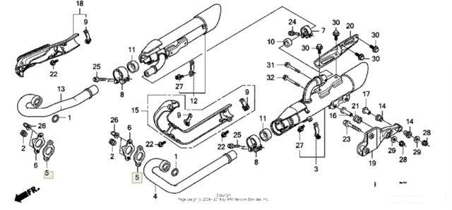 Прокладки глушителя Honda VTX 1300C