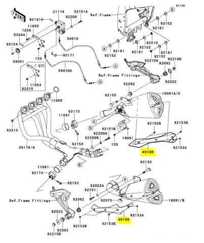 Накладка глушителя Kawasaki Z1000 2007-2009
