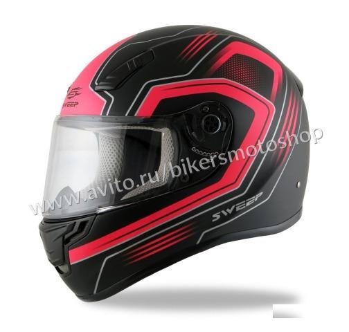 Мотошлем лёгкий Sweep GTX Linear Black-Red