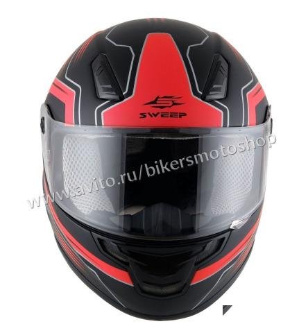 Мотошлем лёгкий Sweep GTX Linear Black-Red