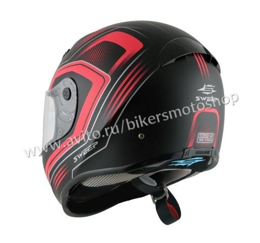 Мотошлем лёгкий Sweep GTX Linear Black-Red