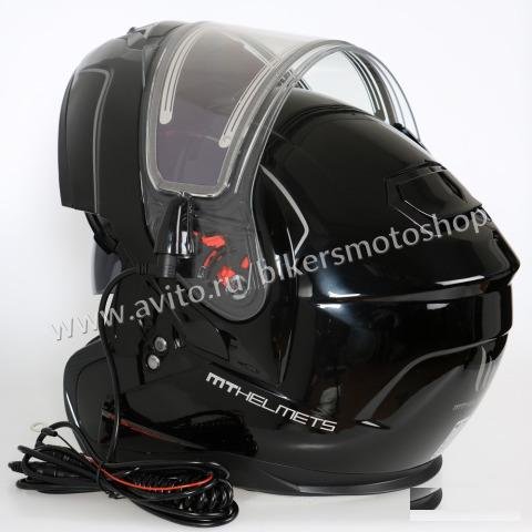 Мотошлем снегоходный модуляр MT Atom Black