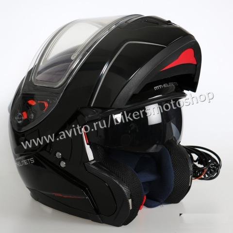 Мотошлем снегоходный модуляр MT Atom Black