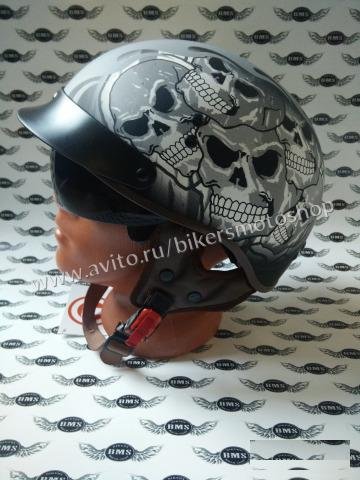 Мотошлем Torc T-55 Skull Gray