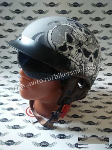 Мотошлем Torc T-55 Skull Gray